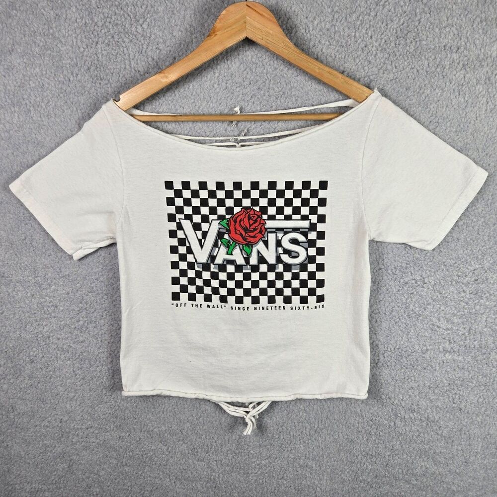 Vans "Off The Wall" Since Nineteen Sixty-Six T-Shirt Womens White Cropped